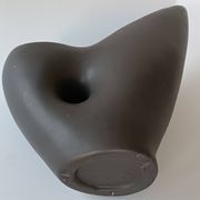 Free-form anthracite grey ceramic vase, Louis Giraud, Vallauris