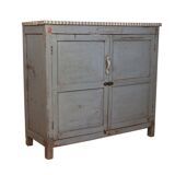 Old original grey-blue patina burmese teak sideboard