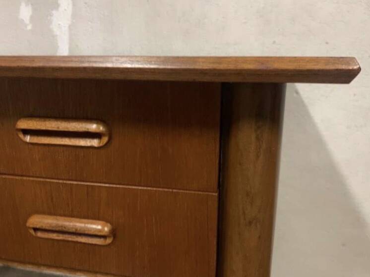 Scandinavian teak desk from the 1960s, length 110 cm