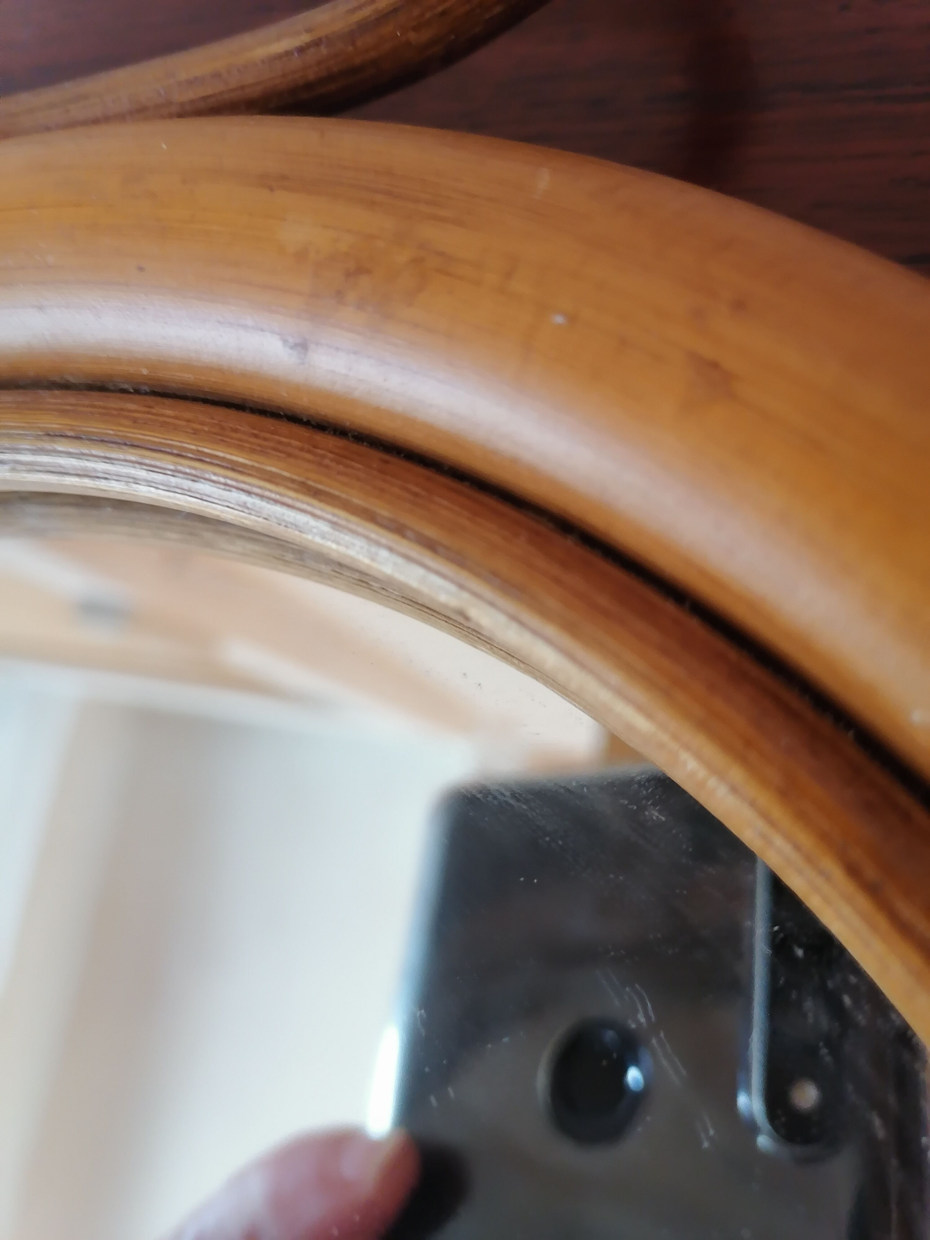 Rattan mirror vintage apple 1960 1970  33x32cm