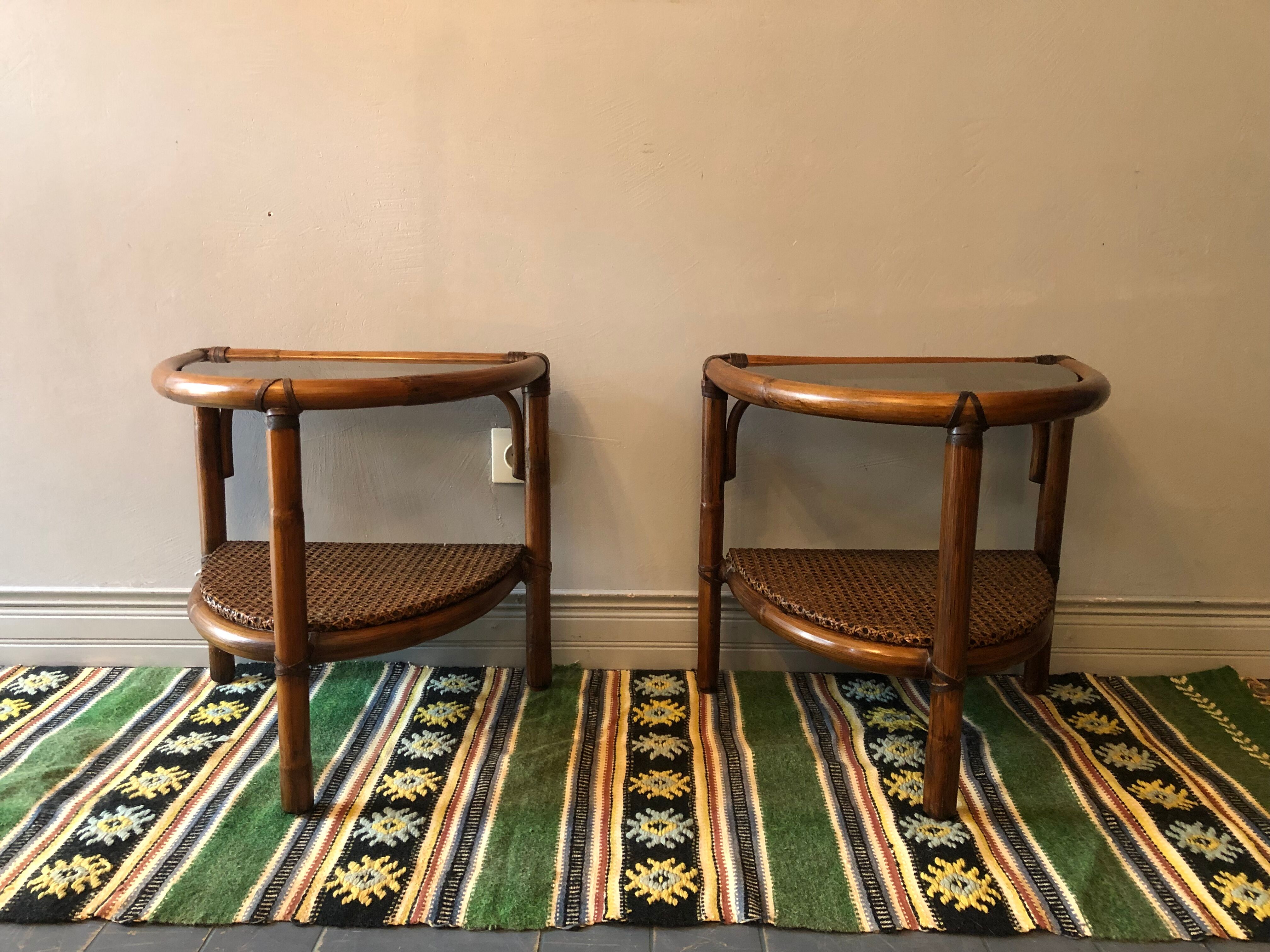 2 vintage bedside tables