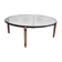 Table basse vintage par Horst Brüning pour Kill International, acier et verre chromés, années 1960.