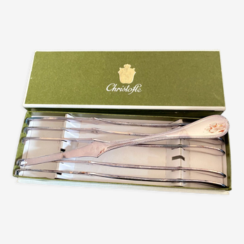 Box of 6 lobster fork picks Christofle pearls.