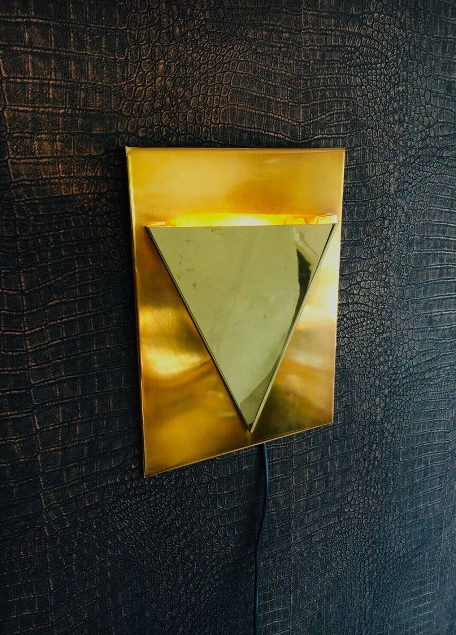 Postmodern Brass Wall Lamp Sconce from Liro, Belgium, 1980s