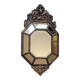 Old octagonal mirror with brass glazing beads