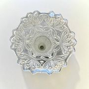 Art Nouveau glass and metal cornet vase with floral motif