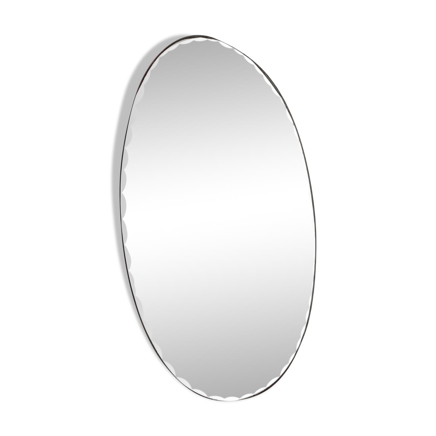 Vintage bevelled oval mirror