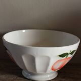 Large vintage apple ribbed footed bowl