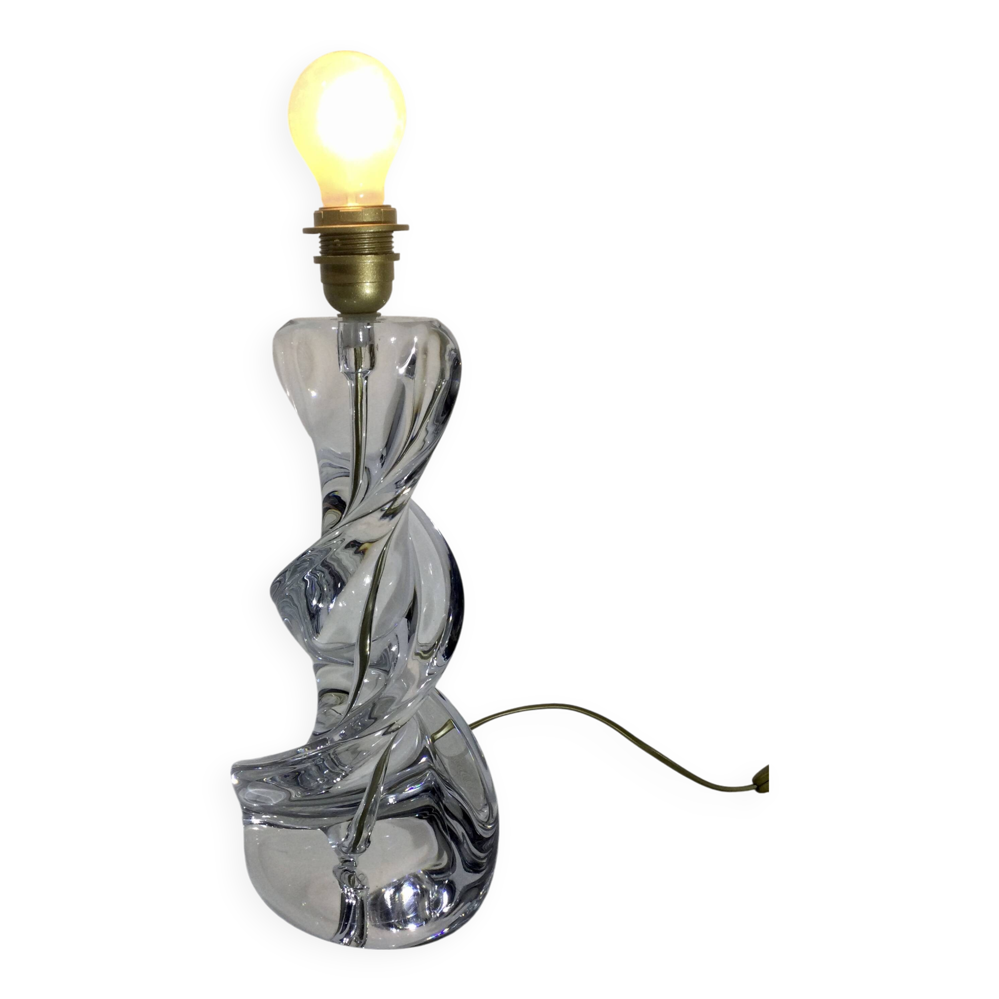 Pied de lampe en cristal de Sèvres