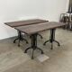 Pair of 4-seater rectangular bistro tables with black steel base
