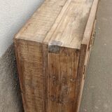 Glass sideboard in antique wood