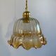 Suspension with vintage amber glass lampshade