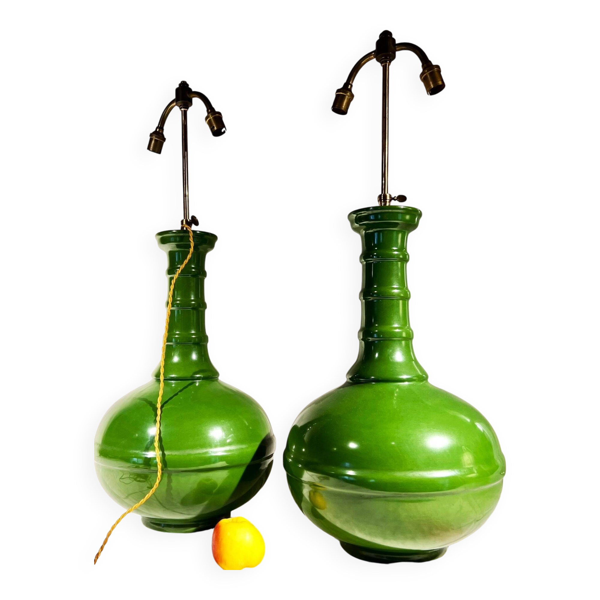 Paire de grande lampe en forme gourde