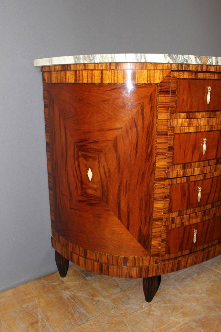 Art Deco half-moon chest of drawers circa 1925