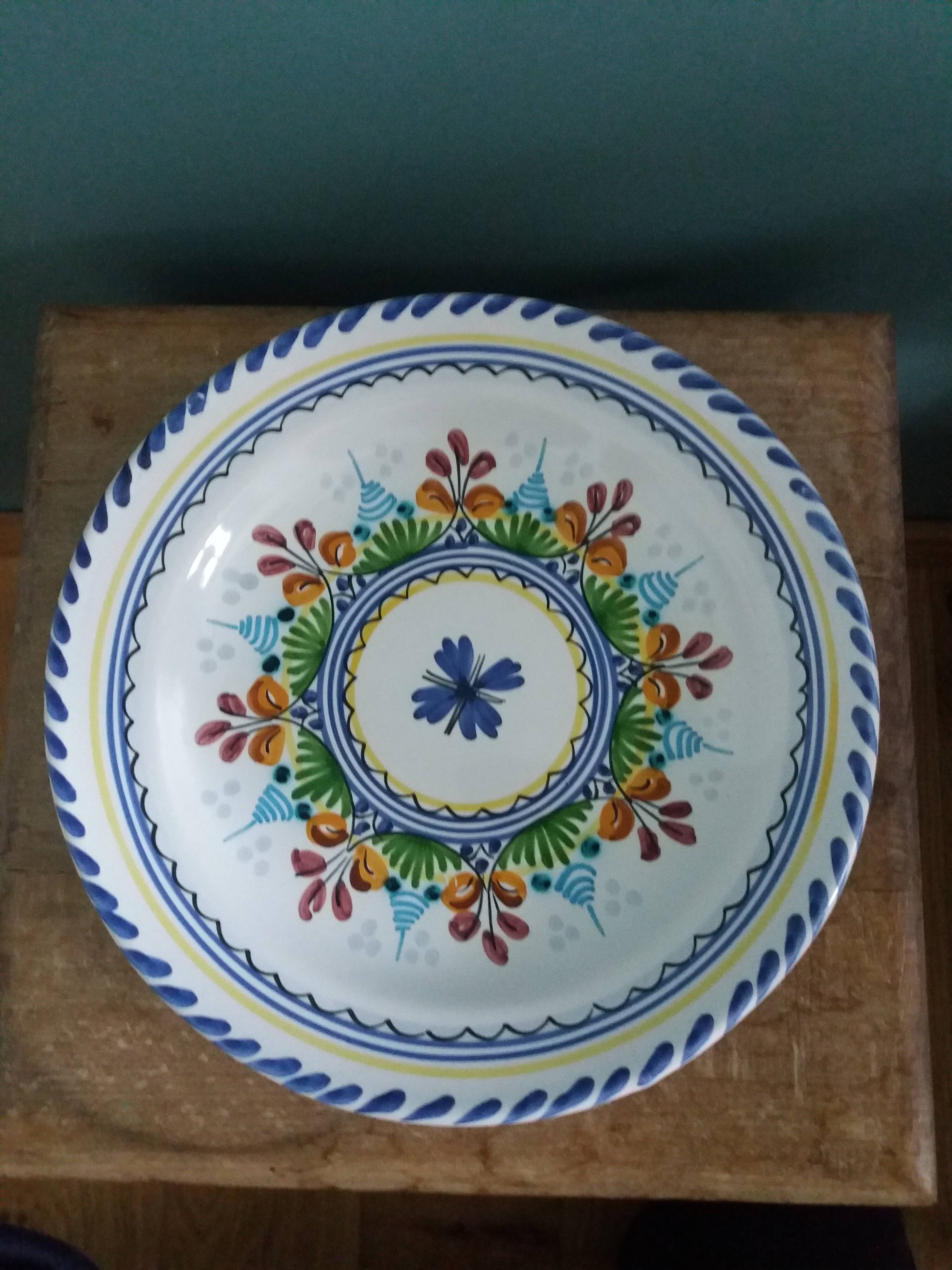Decorative wall plate signed JCR