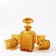 Vintage Italian liqueur service in amber glass – "Pointe de" work