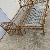 Rattan leg bed 1960