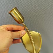 A set of "tulip" wall lamps in golden colored metal. Danish 1970-80s