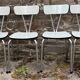 JPP pale green formica table, 4 chairs, 1 stool, 1950s