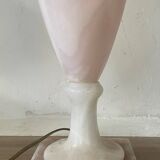 Pied de lampe en onyx rose et blanc