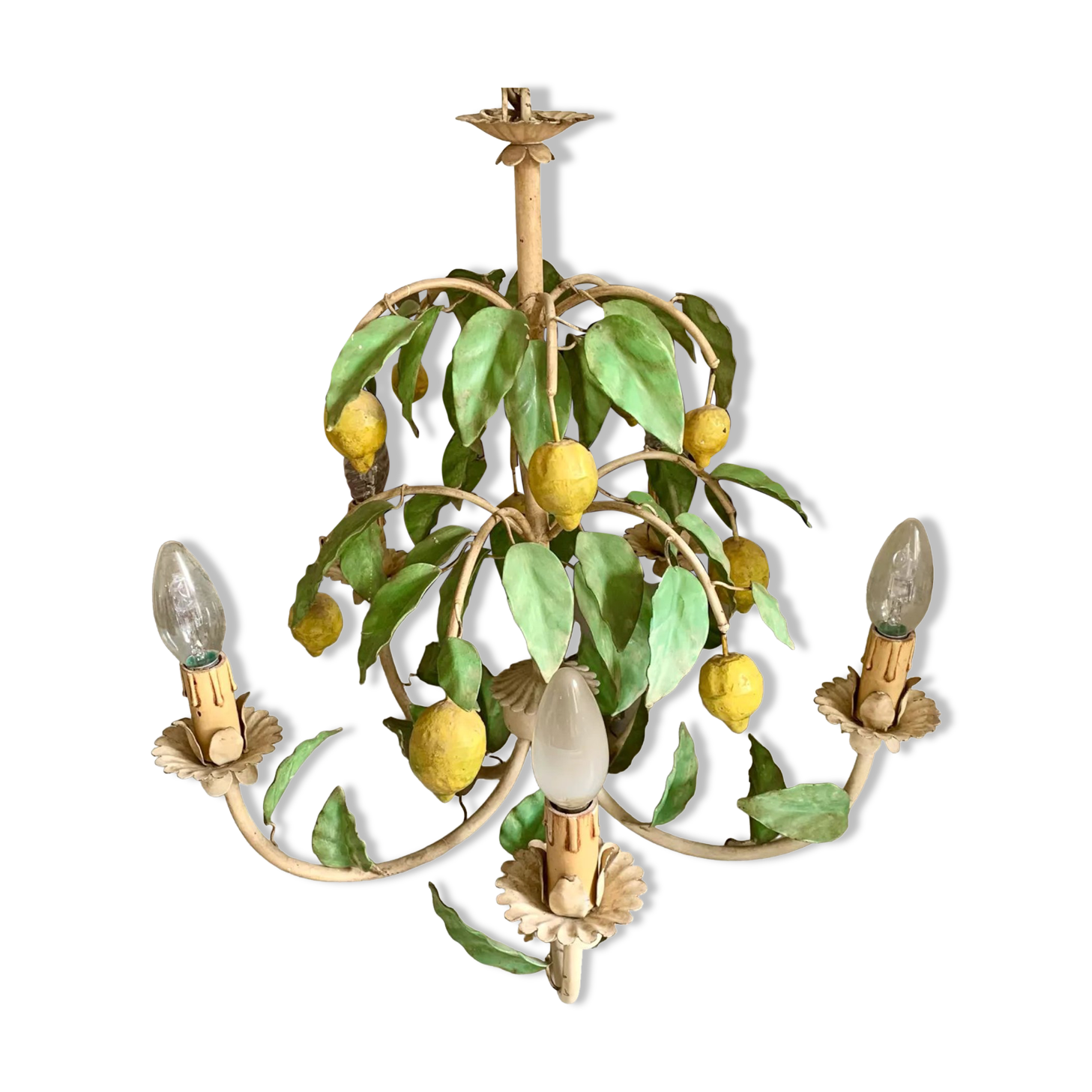 Painted metal chandelier