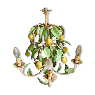 Painted metal chandelier