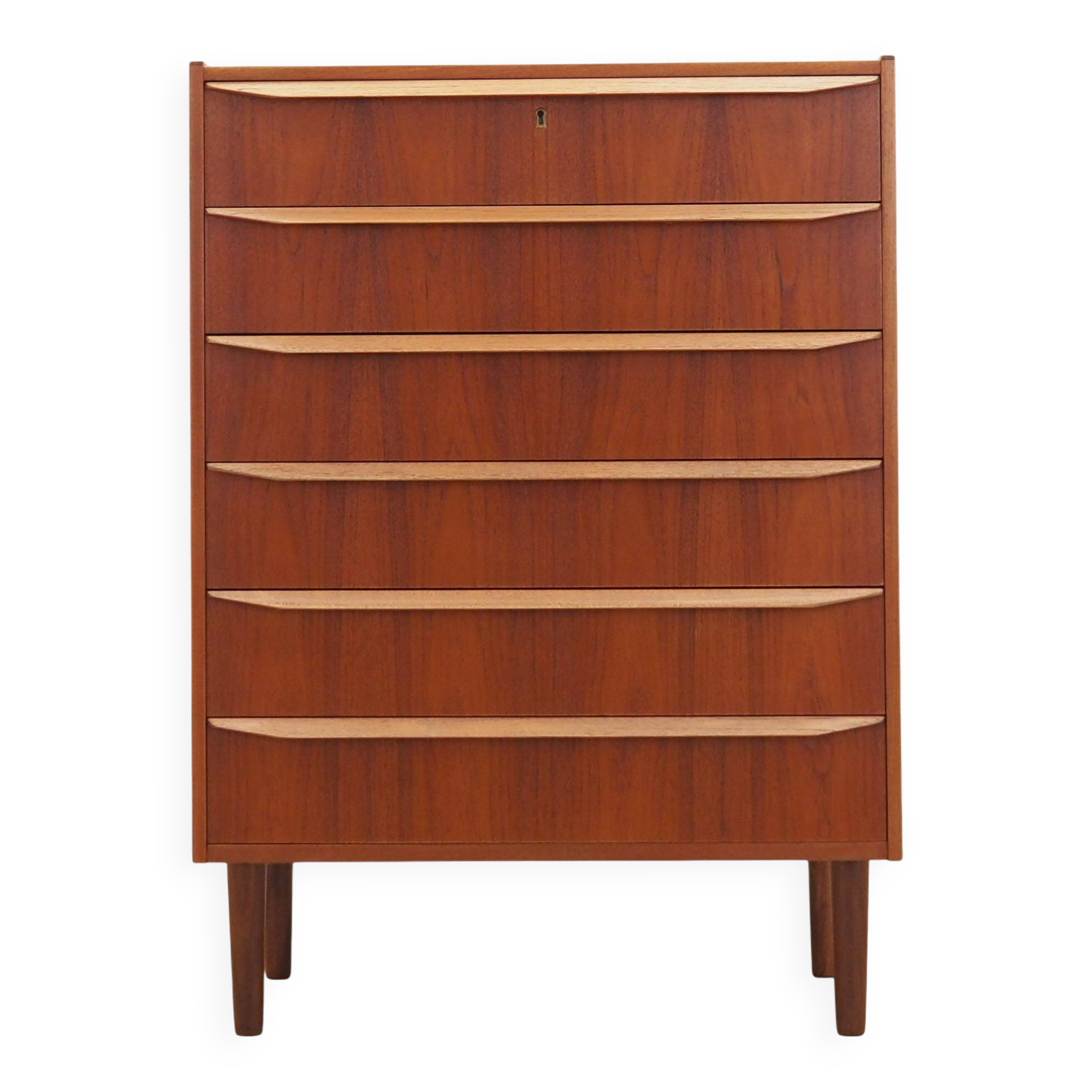 Commode haute en teck danois des années 1960