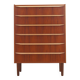 Commode haute en teck danois des années 1960