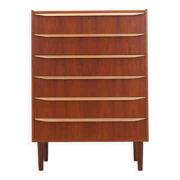 Danish teak tallboy chest of drawers from the 1960s
