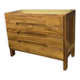Vintage chest of drawers in solid elm by Maison Regain