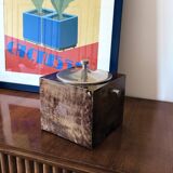 Mid-century brown parchment ice bucket, Aldo Tura Italy 1950s