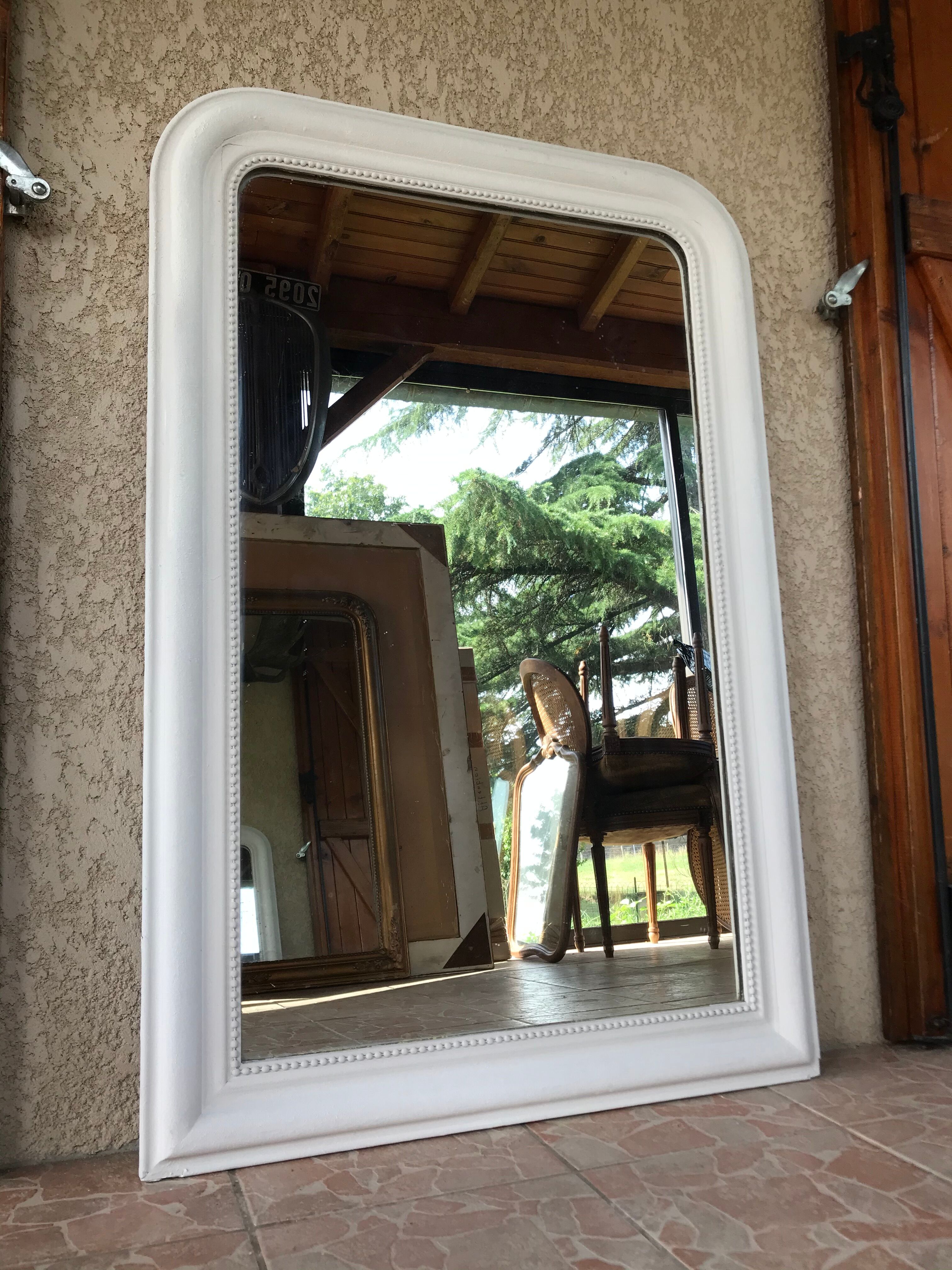 Mirror Louis Philippe white granule