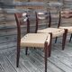 4 Scandinavian chairs 1960s vintage Danish rope
