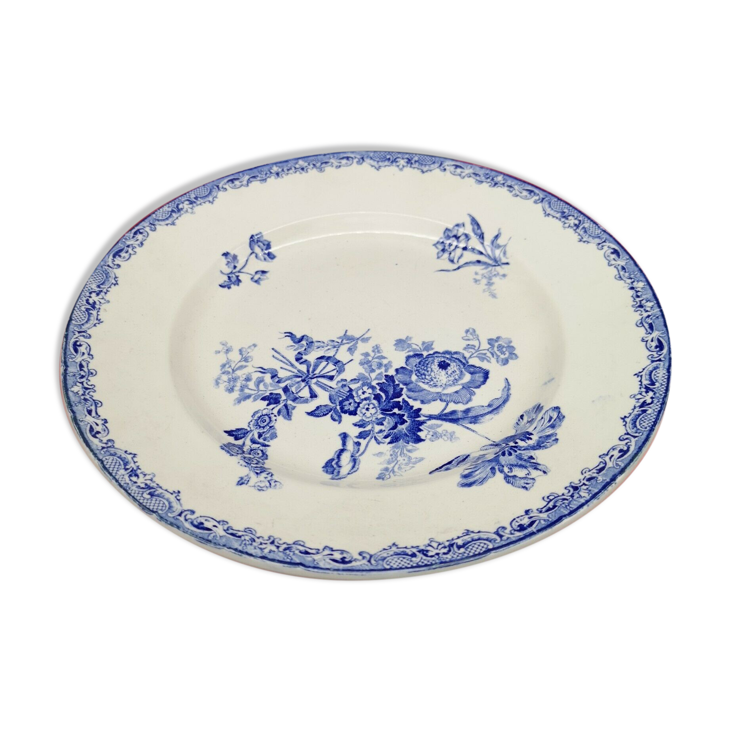 Round dish in Earthenware Sarreguemines model Fontanges