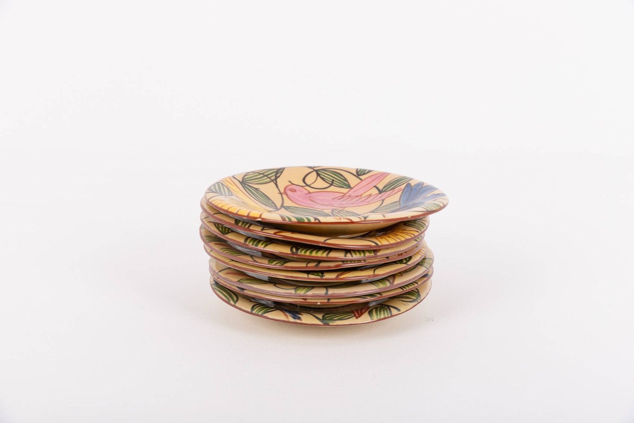 Hand made ceramic plates from Fenice Albisola, Italy 1970’s