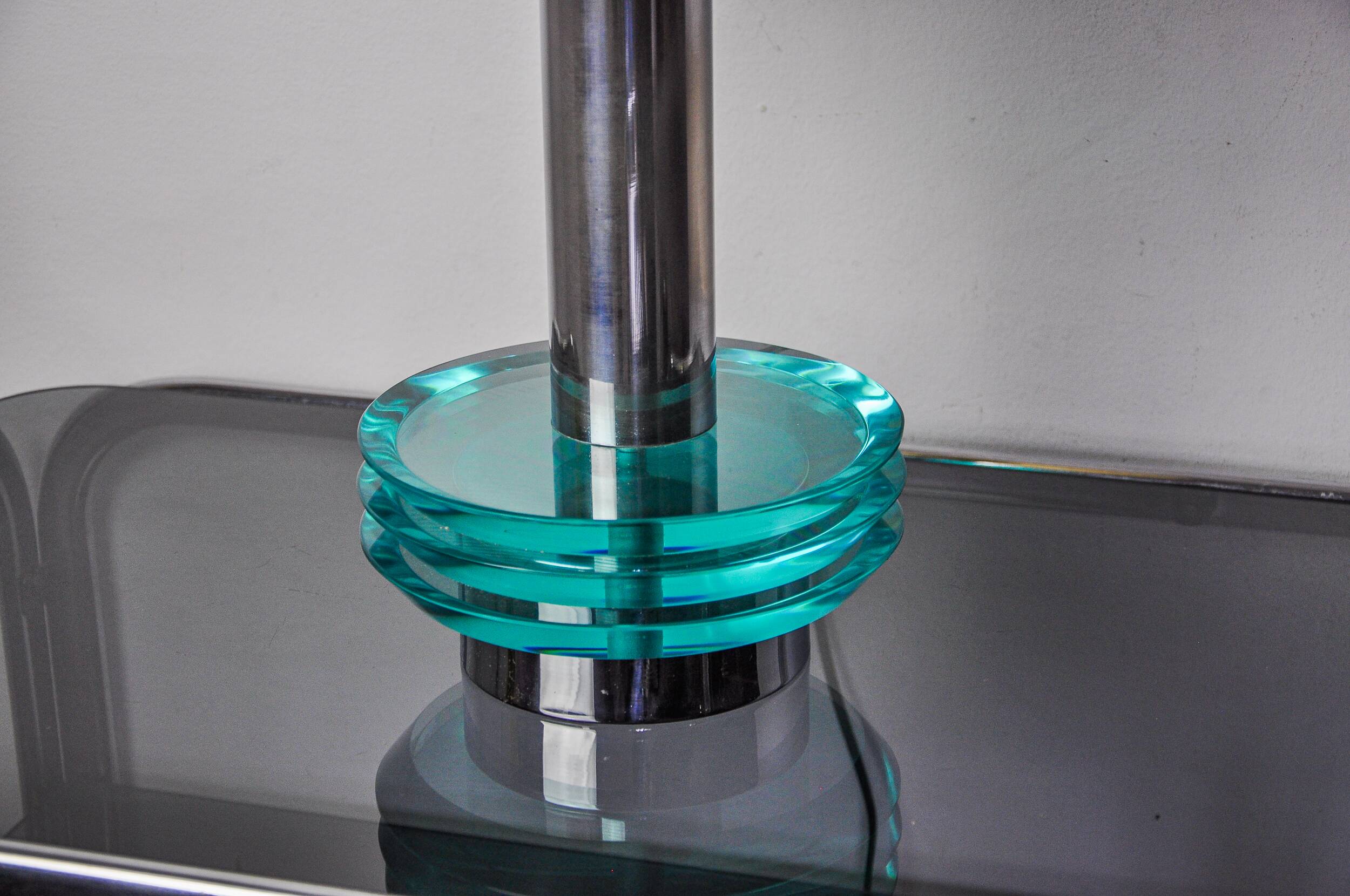 Lampe space-age par Zero Quattro, verre de murano bleu , Italie, 1970