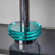 Space-age lamp by Zero Quattro, blue murano glass, Italy, 1970