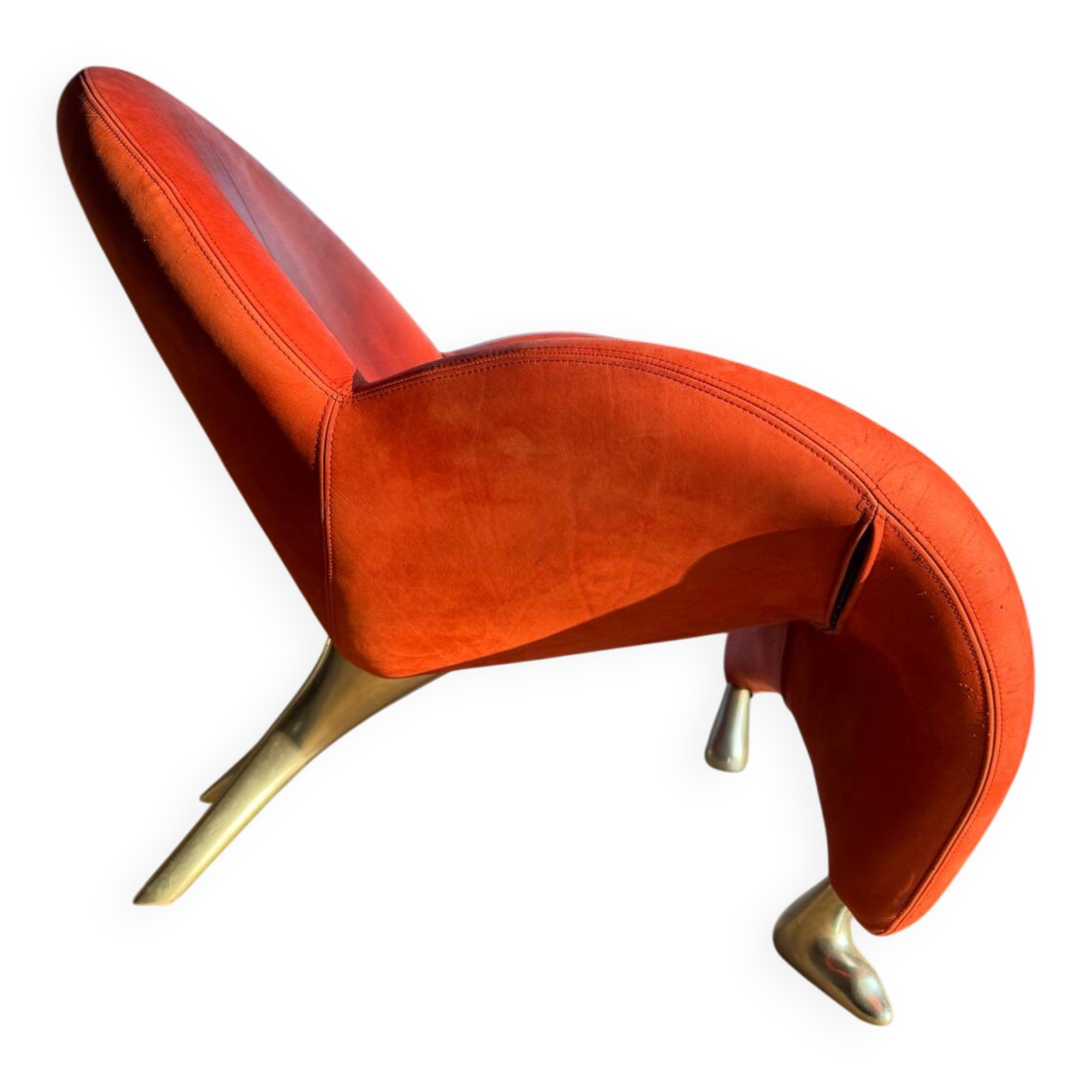 Papageno armchair leolux nubuk carmine red