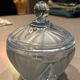 Vintage blue azure glass bonbonnière / sugar bowl – Vallérysthal (Condition