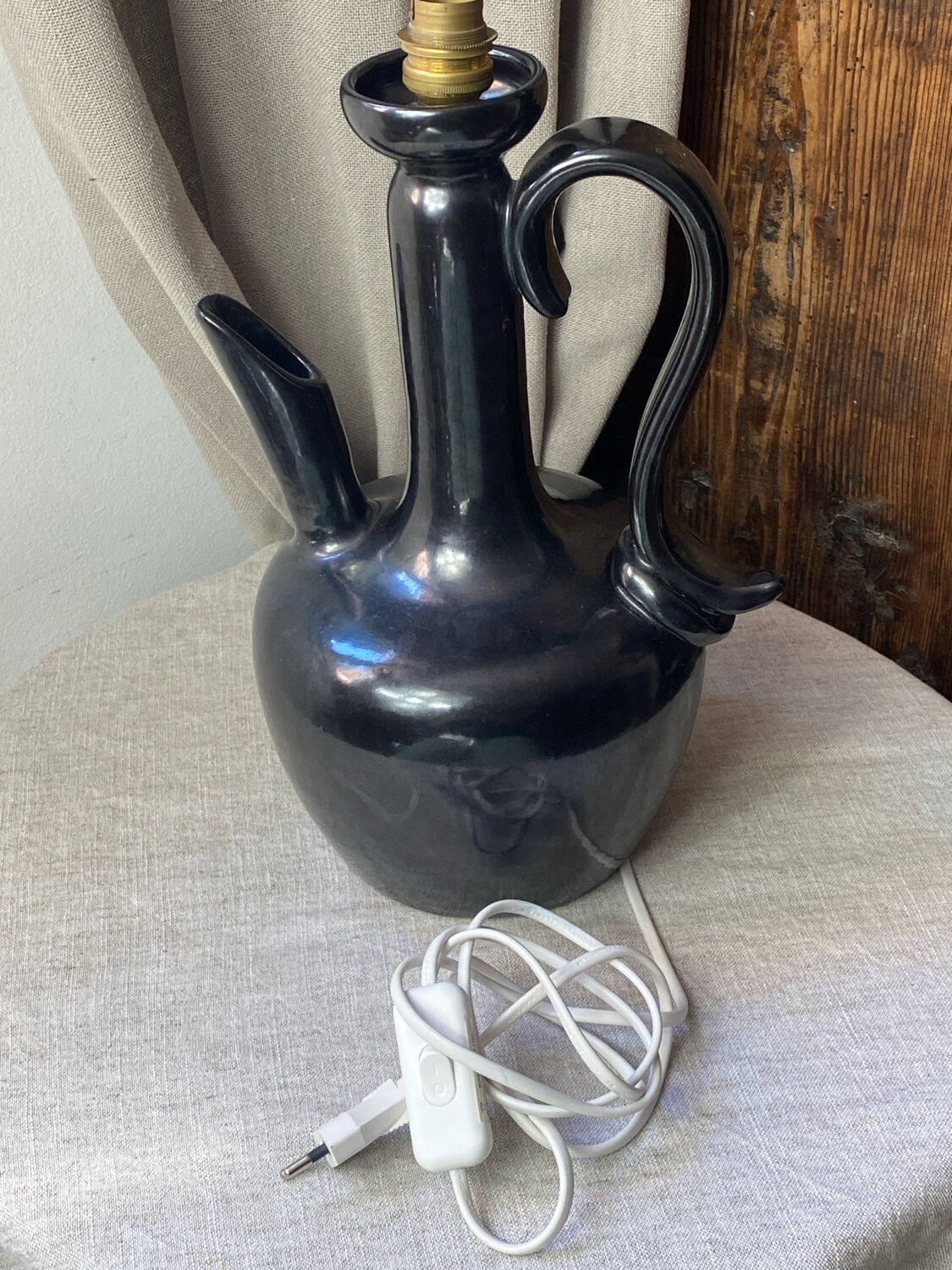 Ceramic lamp base, Sauveur Lunetta, Vallauris