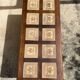 Vintage 60s coffee table with tile decoration of birds and flowers.
