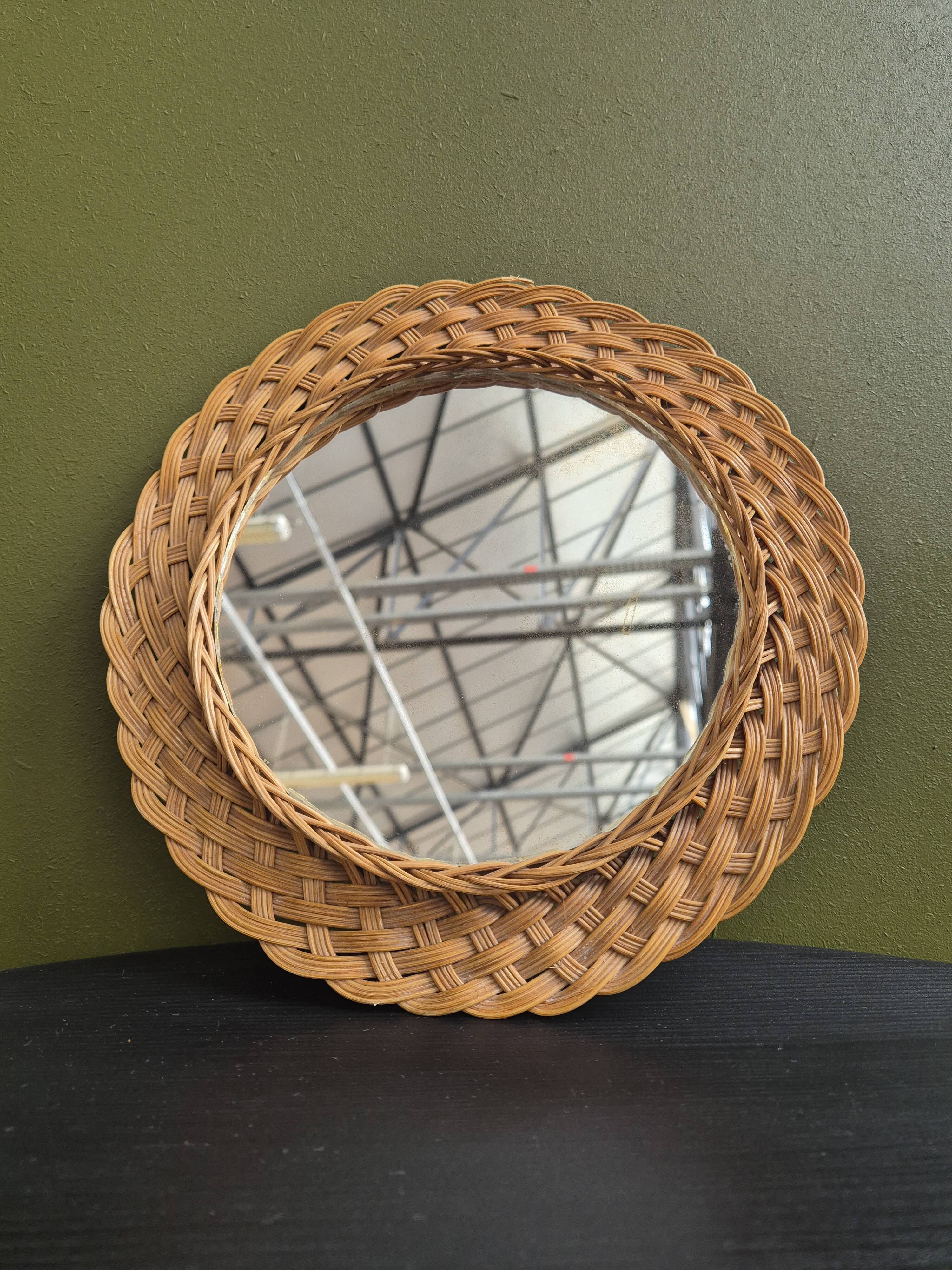 Rattan mirror