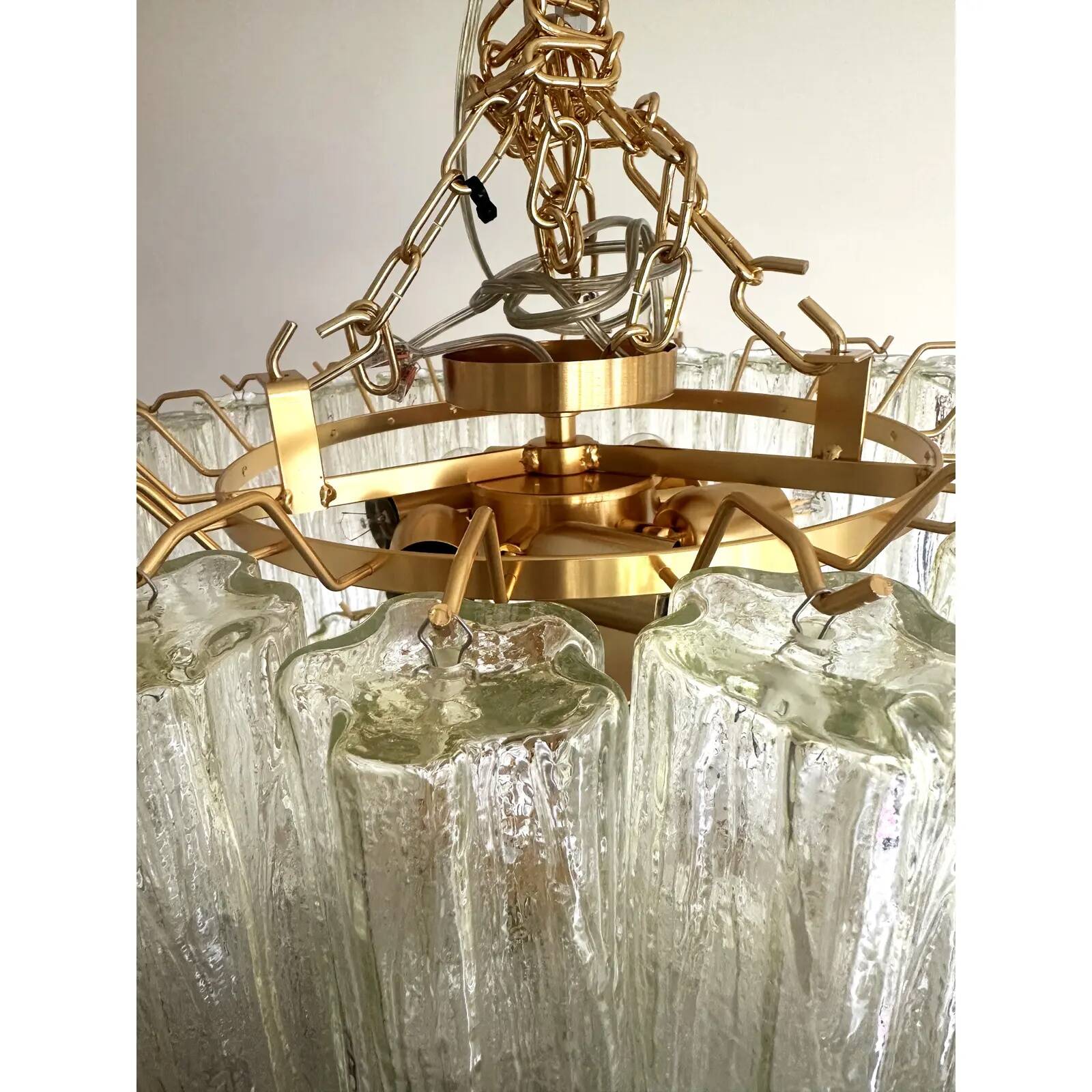 Italian Murano Glass Flush Mount with “Tronchi” Design