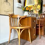 Baumann armchair in arched beech