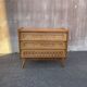 Commode bois et rotin