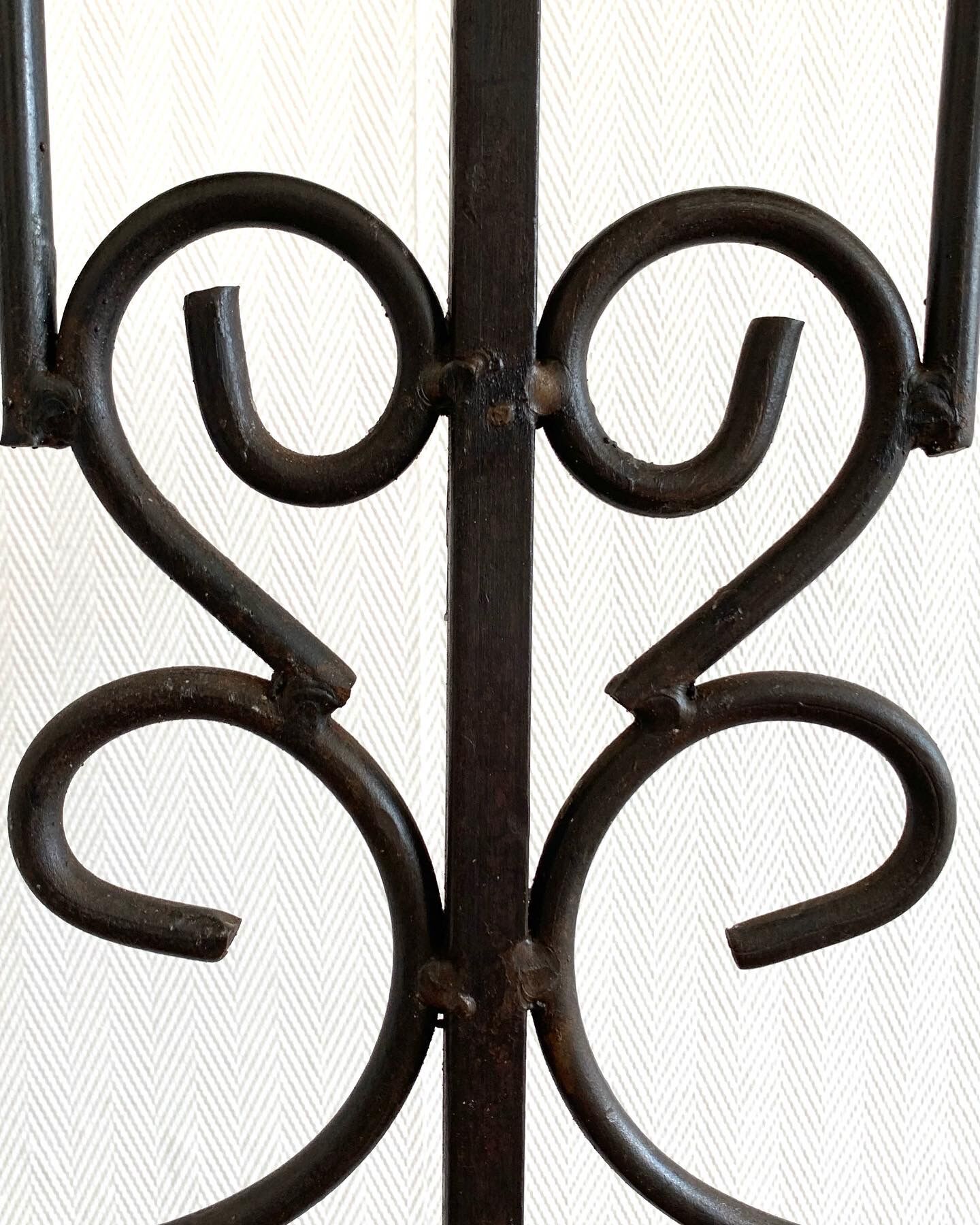 Wrought iron standing chandelier with five arms of light
