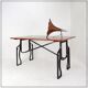 Industrial Bistro Table in Wood and Wrought Iron -