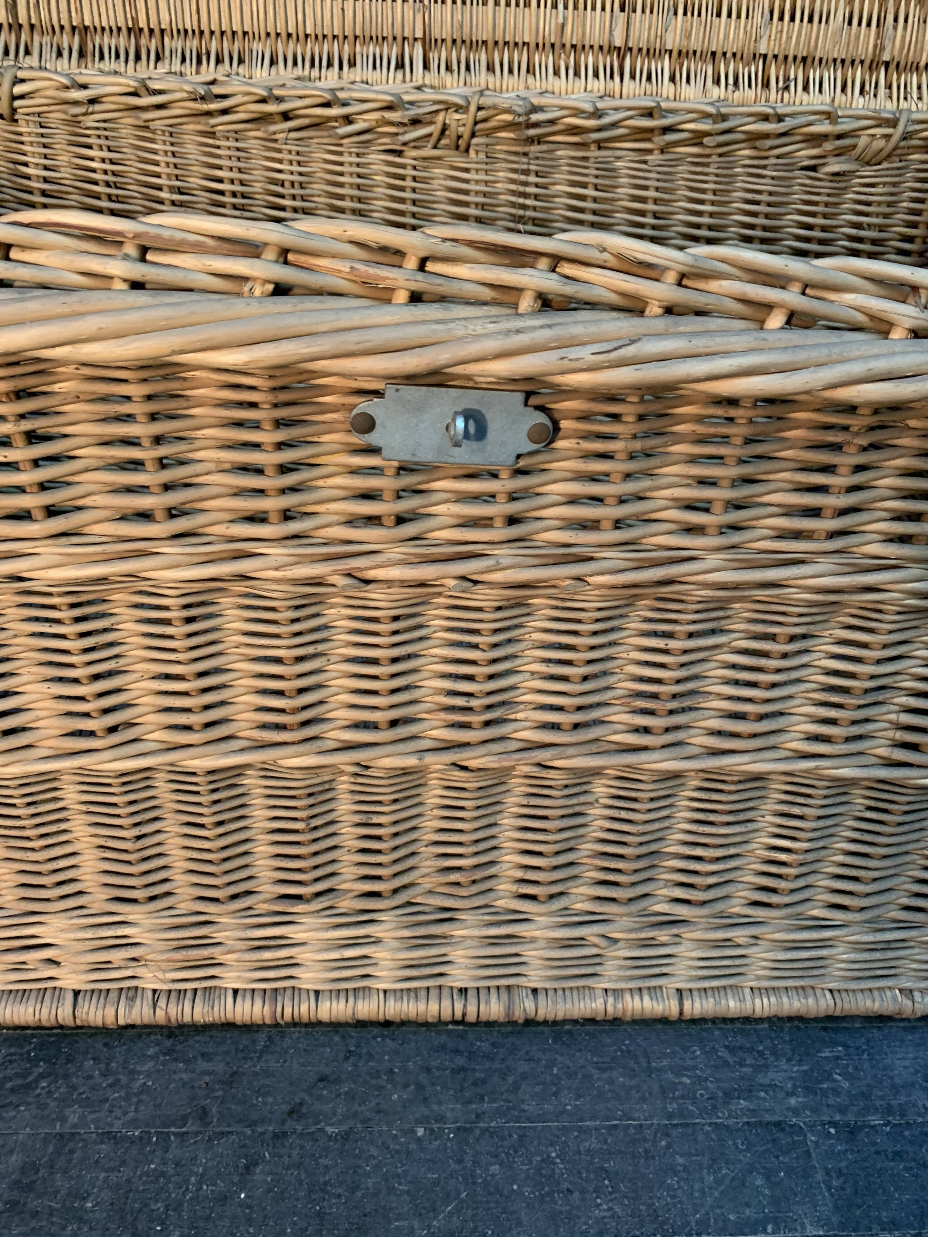 Old wicker trunk