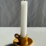 Bougeoir jaune, poterie Massucco Aubagne