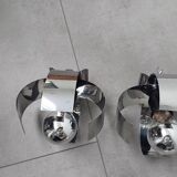 PAIR OF CHROME WALL LIGHTS